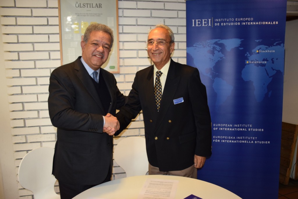 Dr. Leonel Fernández Reyna, President of the Funglode, (Global Foundation for Democracy and Development) and Amb. Antonio Núñez y García-Saúco, President of the European Institute of International Studies, they signed a Cooperation Agreement for to promove the relations beetween Europe and Latin American and Caribbean countries. The agreement was signed in Stockholm, 7 October 2016.